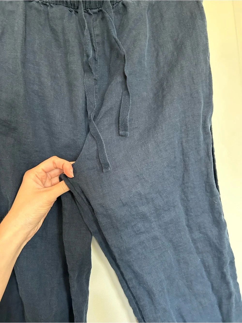 Quince Women’s 100% European Linen Pajama Bottoms in Deep Navy